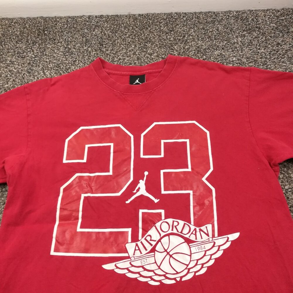 Vintage Nike Air Jordan Shirt 23 Jumpman Chicago Bulls Wing Logo Mens Medium Y2K